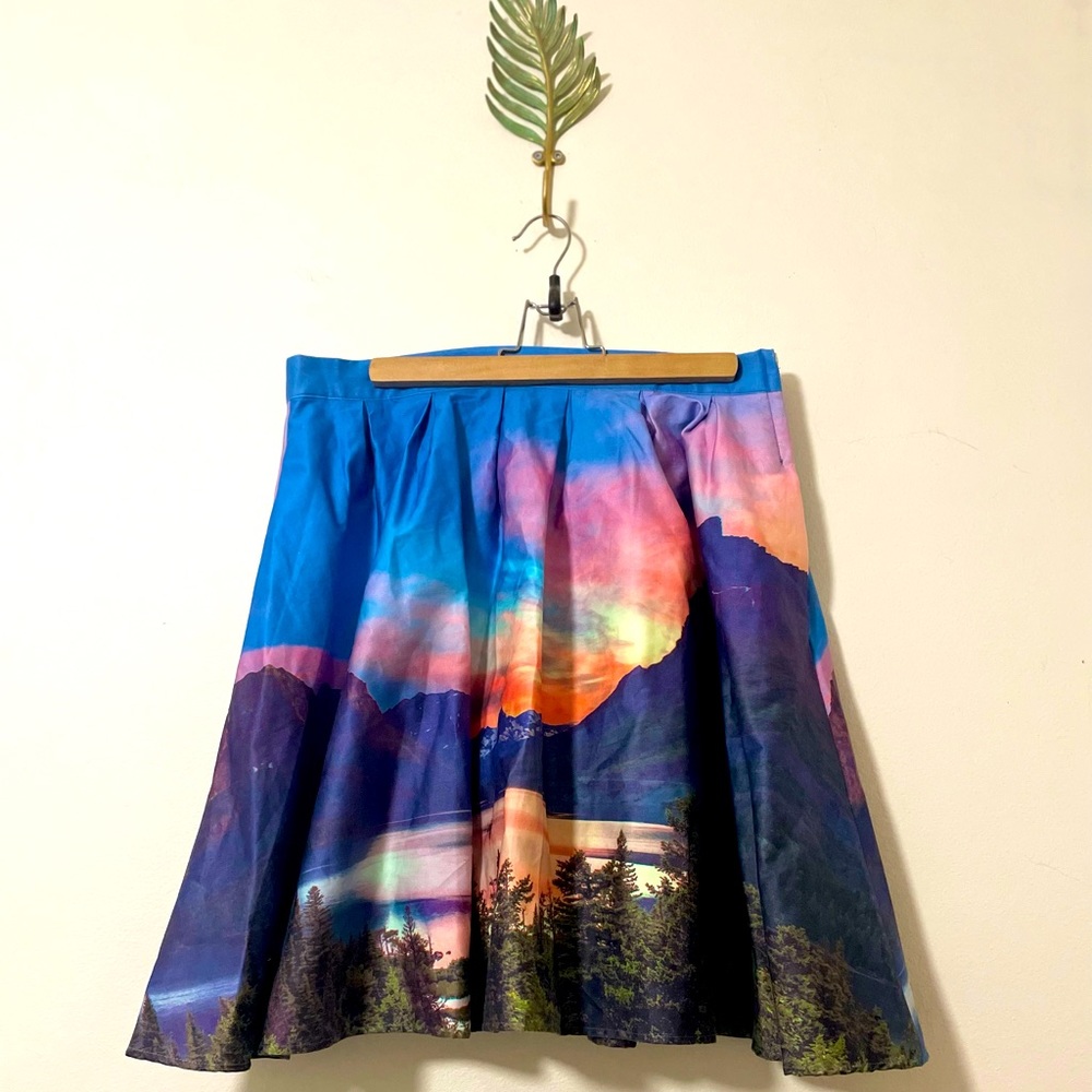 ModCloth “Hey Soul Vista” Circle Skater Skirt in size L